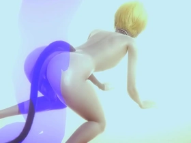 Yaoi femboy - sexy blonde catboy having sex - japanese asian manga anime film game porn